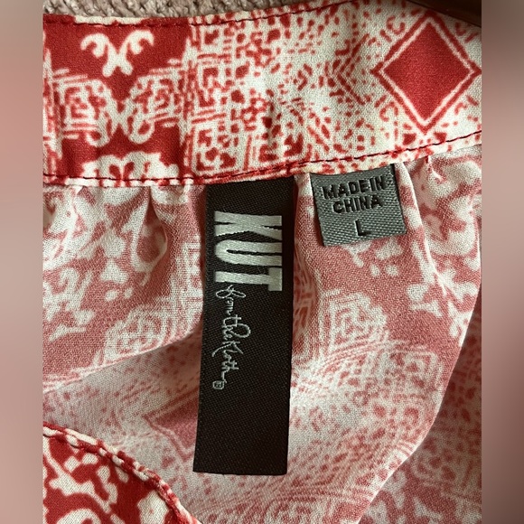 KUT From the Kloth Red Women’s Top Blouse Sz L - Picture 7 of 11